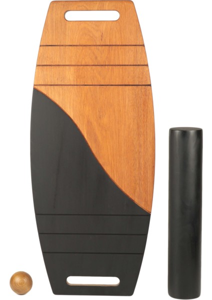 Siyah/kahve Denge Tahtası Balance Roller Board Çift Fonksiyonlu Sörf Eğitim Tahtası Kaykay Eğitim Tahtası 73 x 31 cm modelleri