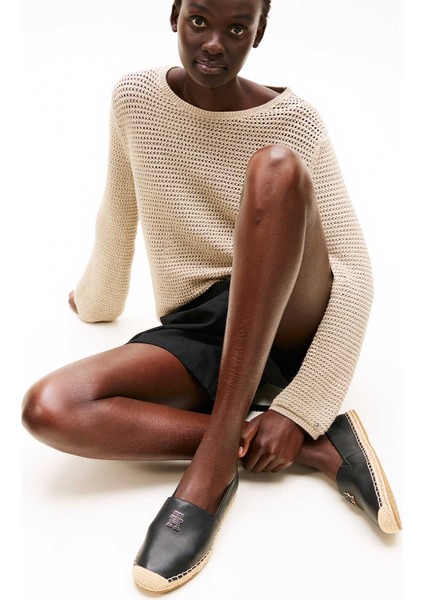 Logo Leather Espadrilles Ayakkabı modelleri