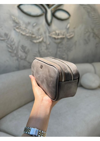 Şık Gri Hakiki Deri El Çantası Orta Boy, Zarif ve Dayanıklı Tasarım modelleri