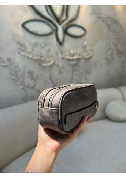 Şık Gri Hakiki Deri El Çantası Orta Boy, Zarif ve Dayanıklı Tasarım fırsatları