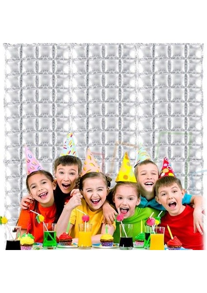 Arka Fon Folyo Balon Perde Gümüş 60 x 120 cm
