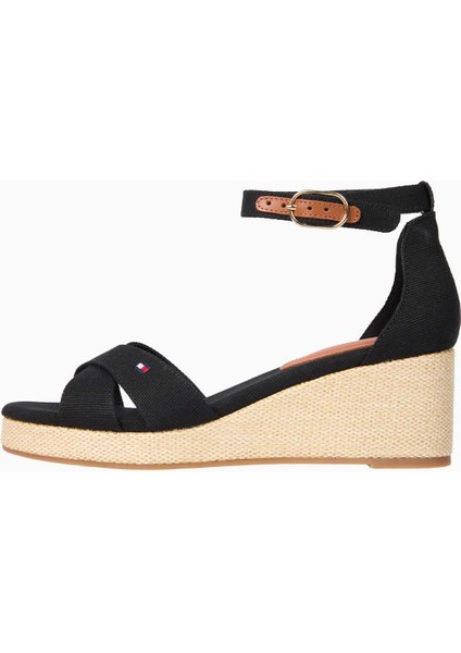 Flag Criss Cros Wedge Espadrilles Topuklu Sandalet