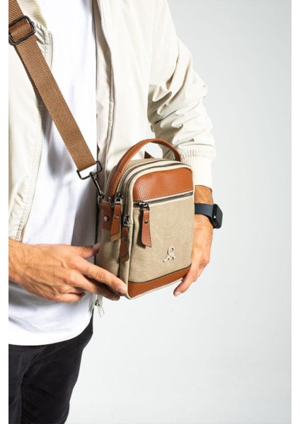 Taba Kanvas Erkek Çanta, Omuz ve Çapraz Askılı, 23x14 cm fiyatları
