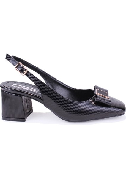 DZA07-108525516 Siyah Rugan Klasik Topuklu Kadın Ayakkabı fiyatları