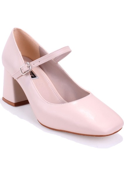 DZA07-1006085 Bej Klasik Topuklu Kadın Ayakkabı