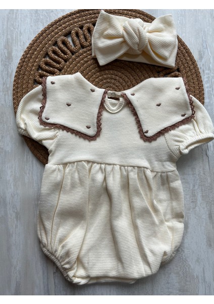 Fukukumbaby Kalp Nakışlı Kare Yaka Kız Bebek Romper fırsatları