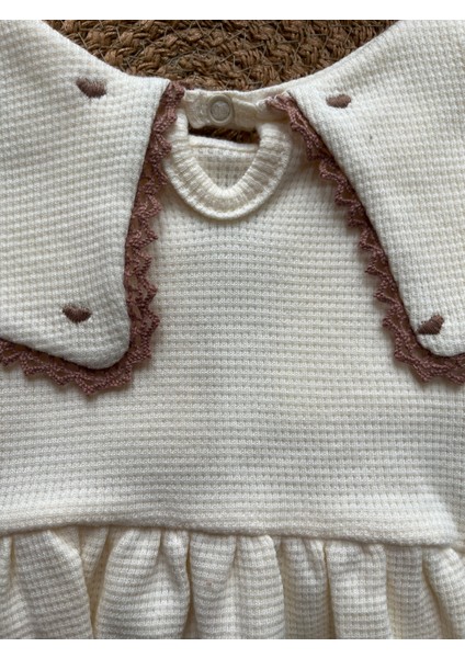 Fukukumbaby Kalp Nakışlı Kare Yaka Kız Bebek Romper indirimleri