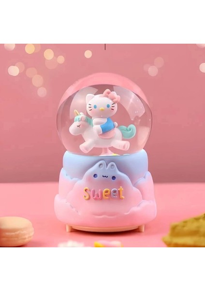 Hello Kitty Işıklı Müzikli Kar Küresi Orta Boy ALK3041