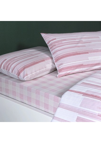 Baskılı Tek Kişilik Pamuklu Pike Takımı Grid Pembe modelleri