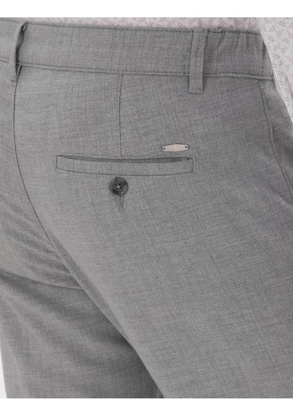 Erkek Gri Slim Fit Beli Lastikli Kanvas Pantolon 50301791-VR024