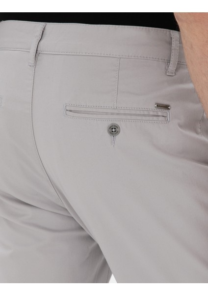 Erkek Açık Gri Slim Fit Yazlık Kanvas Pantolon 50305450-VR001