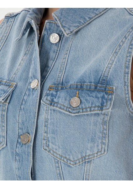 Kadın Açık Mavi Slim Fit Jean Elbise 50306777-VR003