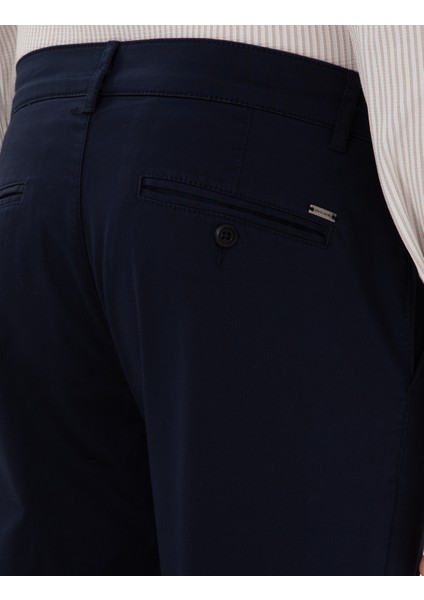 Erkek Lacivert Slim Fit Yazlık Kanvas Pantolon 50305450-VR033