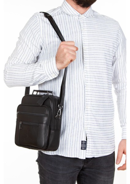 Şık ve kullanışlı büyük deri çanta, 20x24cm, siyah renk, zarif tasarım fiyatları