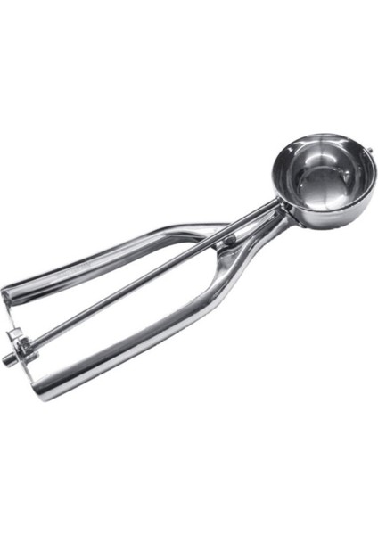 Paslanmaz Çelik Dondurma Kaşığı, Top Şekli, 5cm Çap, Metalik Renk, 1 Yıl Garanti