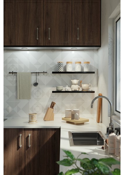 60 cm 2li Mat Siyah Mdf Uçan Duvar Rafı Gizli Bağlantı Kitaplık