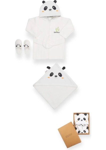 My Baby Kumsal % 100 Pamuk 0 - 24 Ay Bornoz Seti Kuzucuk Desen Kutu İçerisinde 30039