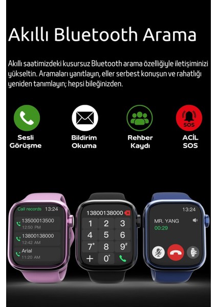 Watch 9 HW Mini 2 Rose Gold – 41MM Akıllı Saat, Sesli Görüşmeli, Android-iPhone & Huawei Uyumlu 8-10