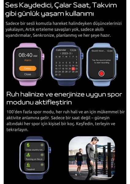 Watch 9 HW Mini 2 Rose Gold – 41MM Akıllı Saat, Sesli Görüşmeli, Android-iPhone & Huawei Uyumlu 8-10