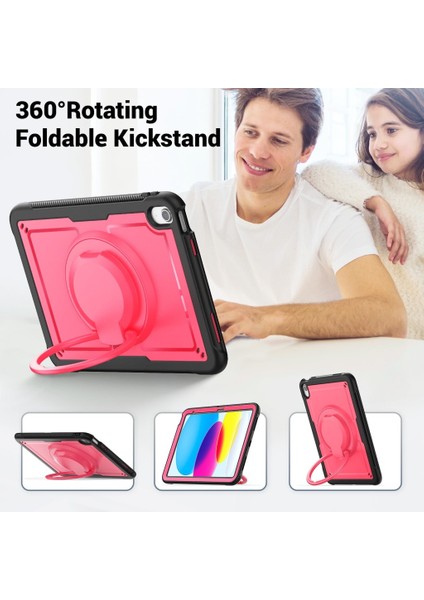 Apple iPad 11.Nesil A16 11inç/10.Nesil 10.9inç Kılıf Handle Ring Yüzüklü Amour Tank Case Fuji indirimleri