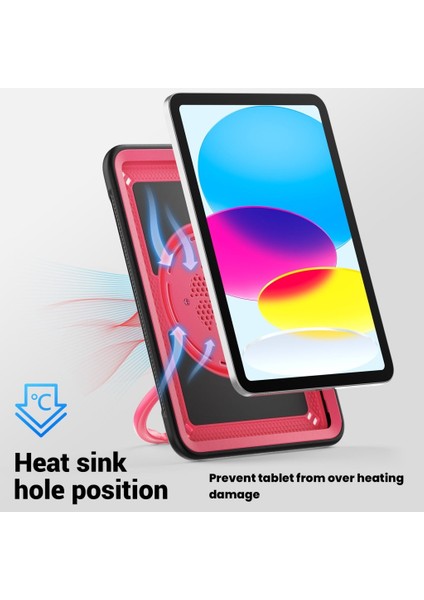 Apple iPad 11.Nesil A16 11inç/10.Nesil 10.9inç Kılıf Handle Ring Yüzüklü Amour Tank Case Fuji