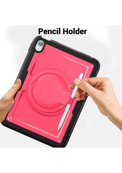 Apple iPad 11.Nesil A16 11inç/10.Nesil 10.9inç Kılıf Handle Ring Yüzüklü Amour Tank Case Fuji