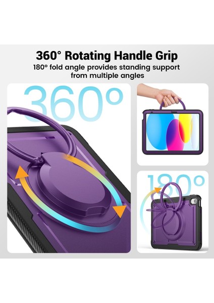 Apple iPad 11.Nesil A16 11inç/10.Nesil 10.9inç Kılıf Handle Ring Yüzüklü Amour Tank Case Fuji fırsatları