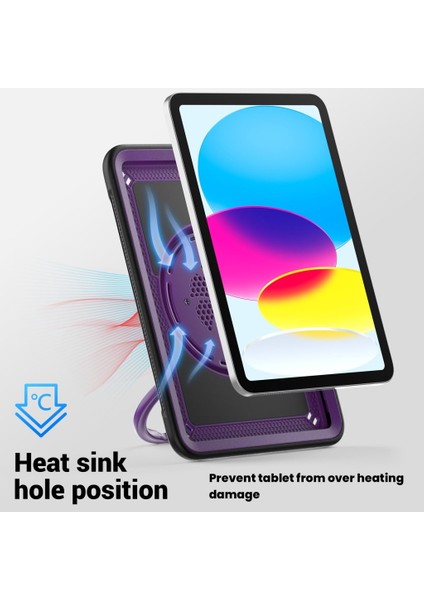 Apple iPad 11.Nesil A16 11inç/10.Nesil 10.9inç Kılıf Handle Ring Yüzüklü Amour Tank Case Fuji