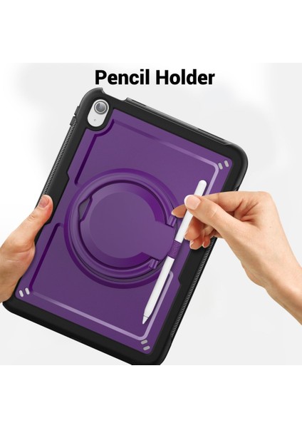 Apple iPad 11.Nesil A16 11inç/10.Nesil 10.9inç Kılıf Handle Ring Yüzüklü Amour Tank Case Fuji