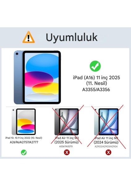 Apple iPad 11.Nesil A16 11inç/10.Nesil 10.9inç Kılıf Flip Cover Kalem Bölmeli PC Case fiyatları