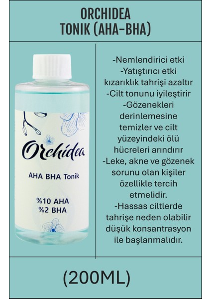 AHA BHA Cilt Bakım Toniği 200ml – Canlandırıcı ve Arındırıcı Etki