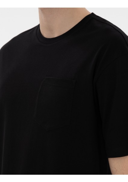 Erkek Siyah Comfort Fit Basic Tişört 50306991-VR046