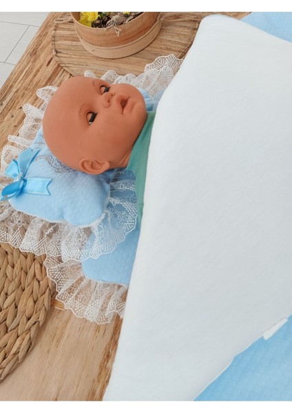 3'lü Mavi Erkek Bebek Alt Açma Kundak Yastıklı Yenidoğan Alt Açma Minderi Organizer Bebek Yatağı