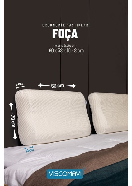 Foça Ortopedik Visco Yastık Ergonomik Hafızalı Visco Yastık