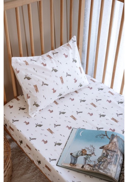 Bebek Boy Lastikli Çarşaf Seti | Woodland