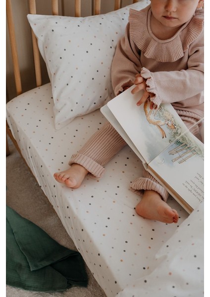 Bebek Boy Lastikli Çarşaf Seti | Green Dots