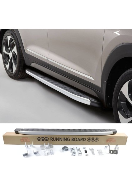 Renault Kangoo Yan Basamak Seti - Gri, Uzun Şase, Blackline | (2021+)
