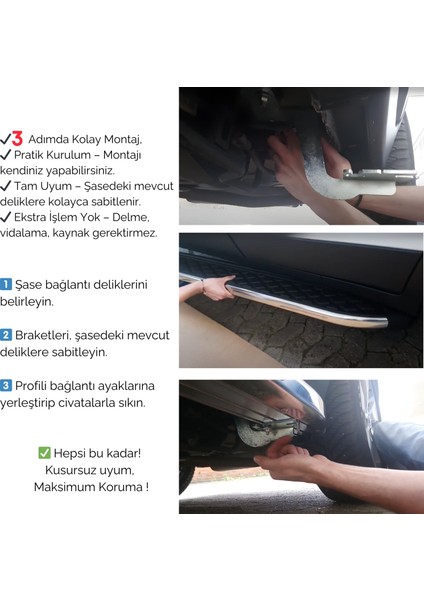 Renault Kangoo Yan Basamak Seti - Gri, Uzun Şase, Blackline | (2021+)