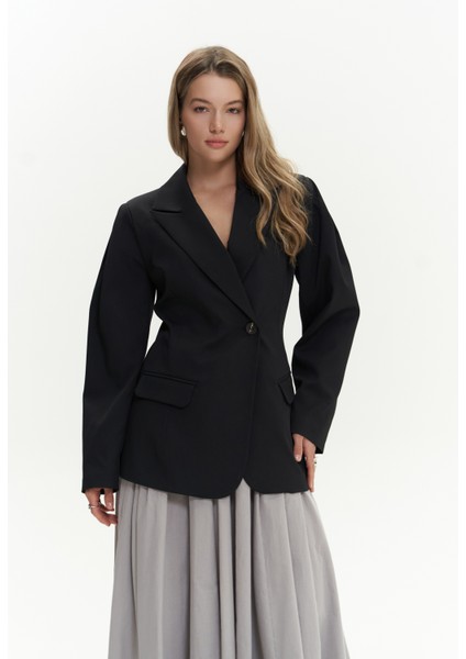 Mai Briella Belden Oturtmalı Siyah Blazer modelleri