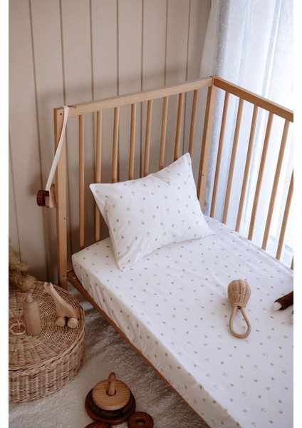 Bebek Boy Lastikli Çarşaf Seti | Daisy Leaves