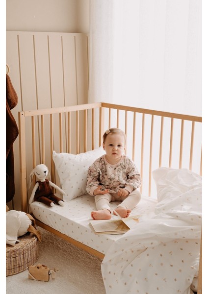 Bebek Boy Lastikli Çarşaf Seti | Daisy Leaves