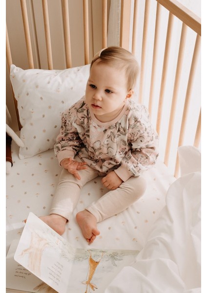 Bebek Boy Lastikli Çarşaf Seti | Daisy Leaves