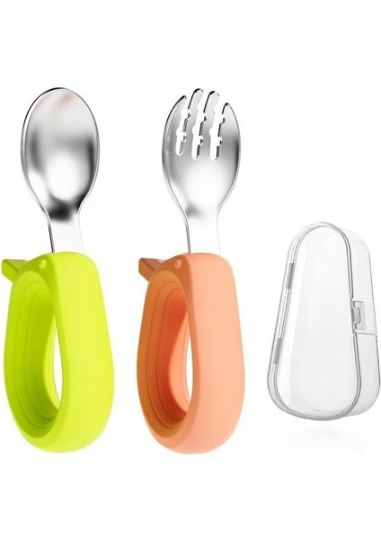 304 Paslanmaz Çelik Bebek Çocuk Kaşık ve Çatal Set CIN769