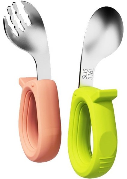 304 Paslanmaz Çelik Bebek Çocuk Kaşık ve Çatal Set CIN769 fırsatları