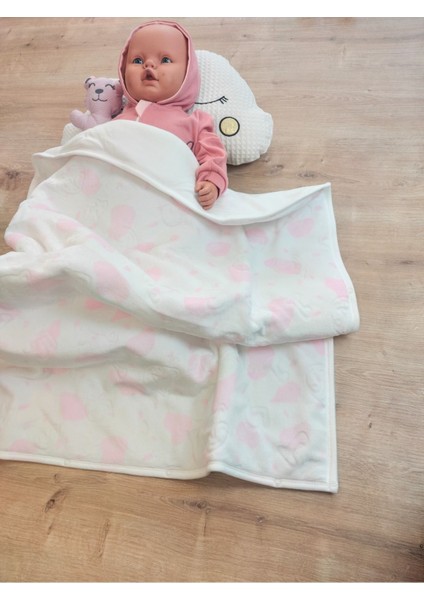 %100 Pamuklu & Yumuşak Bebek Battaniyesi - Baskılı & Fermuarlı Angora Battaniye