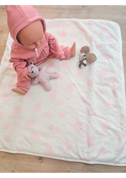 %100 Pamuklu & Yumuşak Bebek Battaniyesi - Baskılı & Fermuarlı Angora Battaniye
