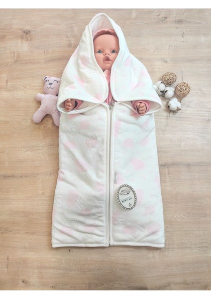 %100 Pamuklu & Yumuşak Bebek Battaniyesi - Baskılı & Fermuarlı Angora Battaniye