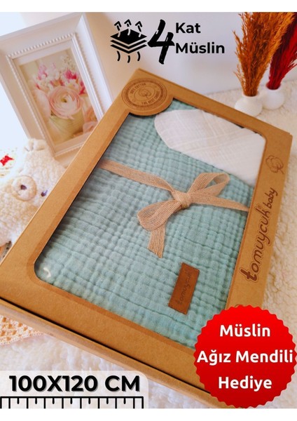 4 Kat Müslin Saçaklı Bebek Battaniyesi 100X120 Cm- %100 Pamuklu & Çok Amaçlı Battaniye fiyatları