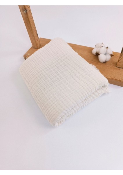 4 Kat Müslin Saçaklı Bebek Battaniyesi 100X120 Cm- %100 Pamuklu & Çok Amaçlı Battaniye fırsatları
