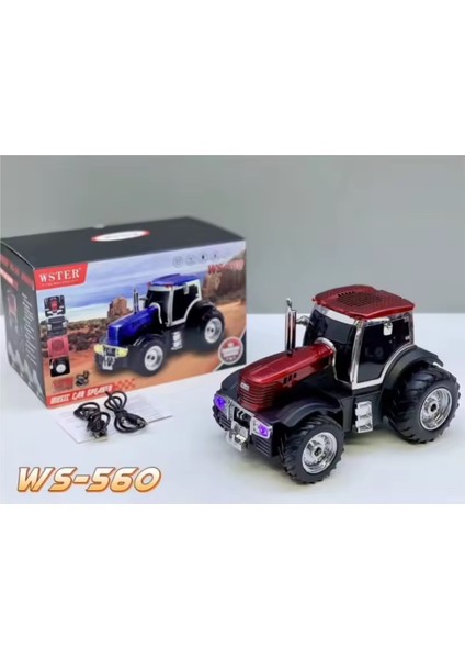 Wster WS-560 Traktör Görünümlü Taşınabilir Kablosuz Bluetooth Hoparlör ve Radyo